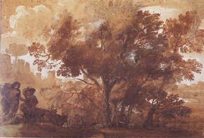 Claude Lorrain Landscape with Mythological Figures (mk17) Spain oil painting art